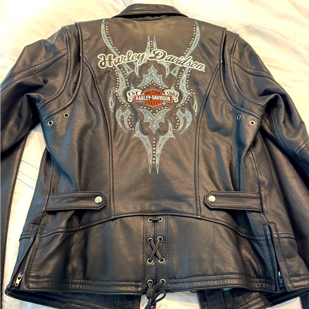 EUC Harley Davidson, black leather jacket